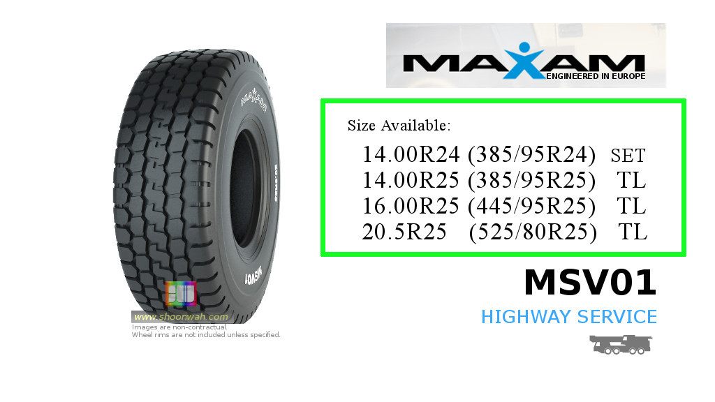 20.5R25 (525x80R25) MAXAM MSV01 Mobile Cranes HighWay Service Trucks Tubeless TL OTR Radial Tires